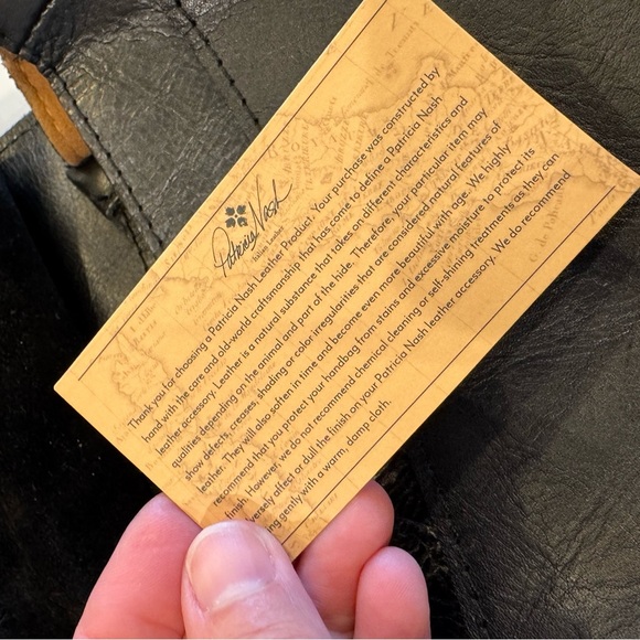 Patricia Nash Black Leather Crossbody Saddle Bag Adjustable Shoulder Strap - Picture 16 of 16